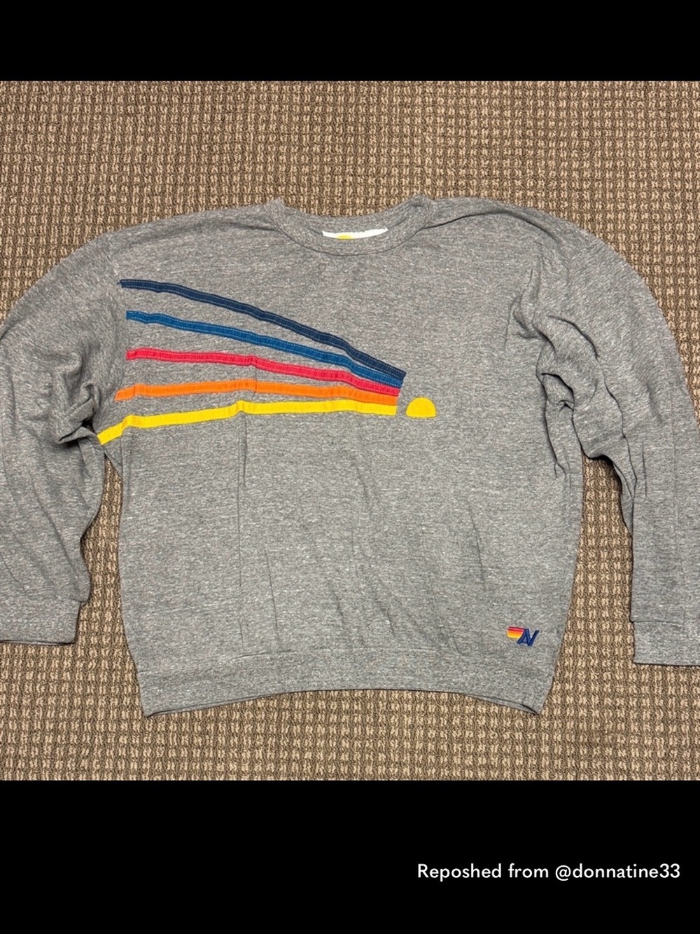 Aviator Nation Grey Daydream Collection Crewneck Sweatshirt